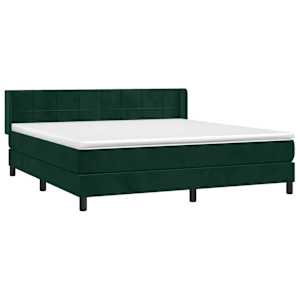 Box spring postel s matrací tmavě zelená 180x200 cm samet - obrázek 3