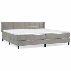 Box spring postel s matrací světle šedá 200x200 cm samet - obrázek 2