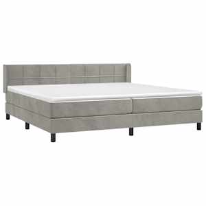 Box spring postel s matrací světle šedá 200x200 cm samet - obrázek 3
