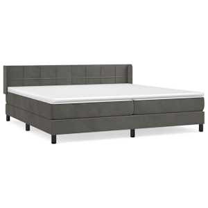 Box spring postel s matrací tmavě šedá 200x200 cm samet - obrázek 2