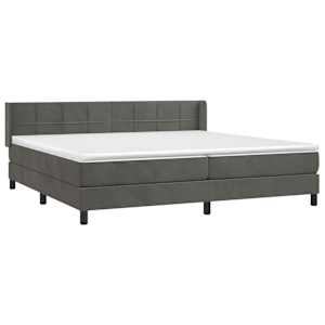 Box spring postel s matrací tmavě šedá 200x200 cm samet - obrázek 3