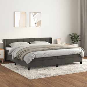 Box spring postel s matrací tmavě šedá 200x200 cm samet - obrázek 1