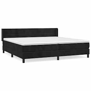 Box spring postel s matrací černá 200x200 cm samet - obrázek 2