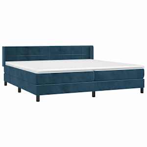 Box spring postel s matrací tmavě modrá 200x200 cm samet - obrázek 3
