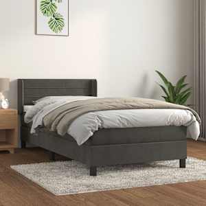 Box spring postel s matrací tmavě šedá 80 x 200 cm samet - obrázek 1