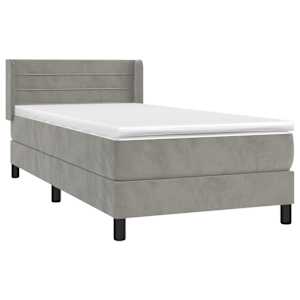 Box spring postel s matrací světle šedá 90x190 cm samet - obrázek 3