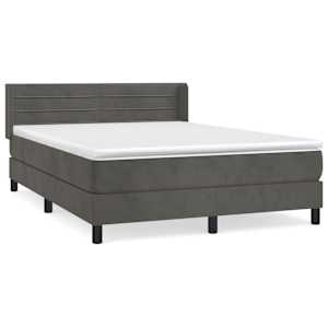 Box spring postel s matrací tmavě šedá 140x200 cm samet - obrázek 2