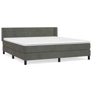 Box spring postel s matrací tmavě šedá 160x200 cm samet - obrázek 2