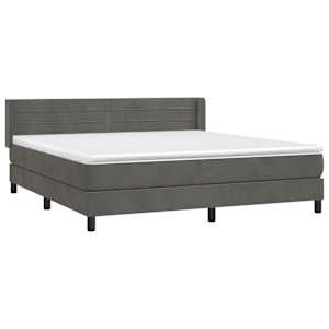 Box spring postel s matrací tmavě šedá 160x200 cm samet - obrázek 3