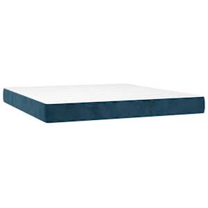 Box spring postel s matrací tmavě modrá 160x200 cm samet - obrázek 5