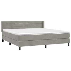 Box spring postel s matrací světle šedá 180x200 cm samet - obrázek 3