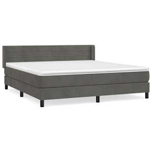 Box spring postel s matrací tmavě šedá 180x200 cm samet - obrázek 2