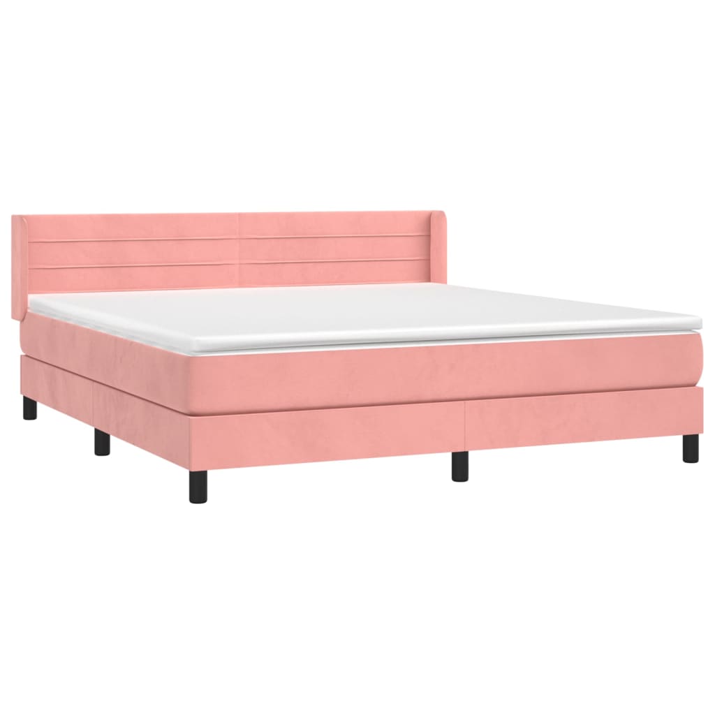 Thumbnail - vidaXL Boxspringbett mit Matratze Rosa 180x200 cm Samt