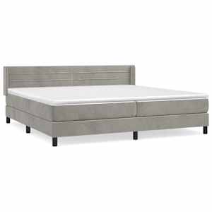 Box spring postel s matrací světle šedá 200x200 cm samet - obrázek 2