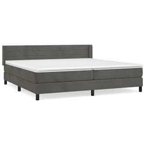 Box spring postel s matrací tmavě šedá 200x200 cm samet - obrázek 2