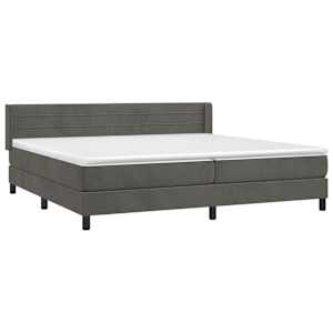 Box spring postel s matrací tmavě šedá 200x200 cm samet - obrázek 3