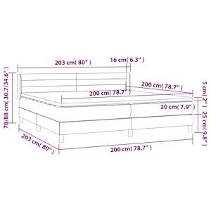 Box spring postel s matrací černá 200x200 cm samet - obrázek 7