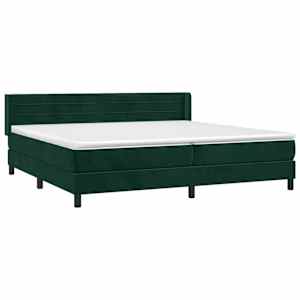 Box spring postel s matrací tmavě zelená 200x200 cm samet - obrázek 3