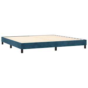 Box spring postel s matrací tmavě modrá 200x200 cm samet - obrázek 4