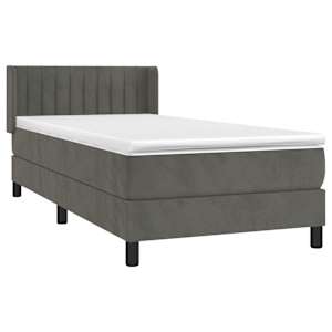 Box spring postel s matrací tmavě šedá 80 x 200 cm samet - obrázek 3