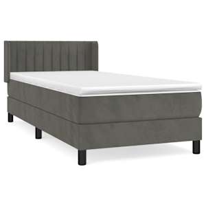Box spring postel s matrací tmavě šedá 90x190 cm samet - obrázek 2