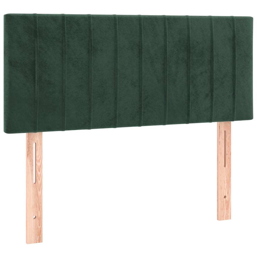 Pat box spring cu saltea, verde închis, 90x190 cm, catifea