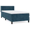 vidaXL kontinentaalvoodi madratsiga, tumesinine, 100x200 cm, samet