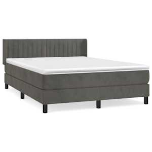 Box spring postel s matrací tmavě šedá 140x200 cm samet - obrázek 2