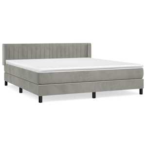 Box spring postel s matrací světle šedá 160x200 cm samet - obrázek 2