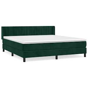 Box spring postel s matrací tmavě zelená 160x200 cm samet - obrázek 2