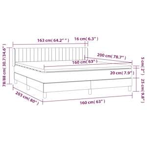 Box spring postel s matrací tmavě zelená 160x200 cm samet - obrázek 8