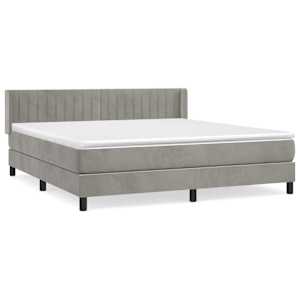 Box spring postel s matrací světle šedá 180x200 cm samet - obrázek 2