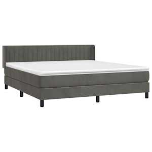 Box spring postel s matrací tmavě šedá 180x200 cm samet - obrázek 3