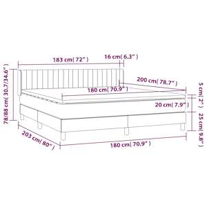 Box spring postel s matrací černá 180x200 cm samet - obrázek 7