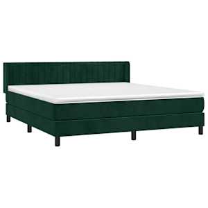Box spring postel s matrací tmavě zelená 180x200 cm samet - obrázek 3