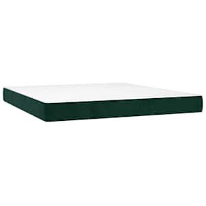Box spring postel s matrací tmavě zelená 180x200 cm samet - obrázek 5