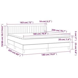 Box spring postel s matrací tmavě modrá 180x200 cm samet - obrázek 8