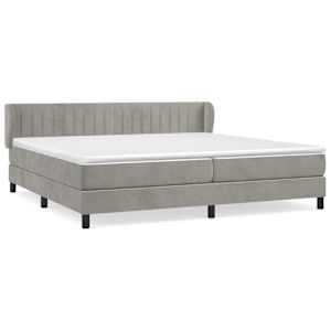 Box spring postel s matrací světle šedá 200x200 cm samet - obrázek 2