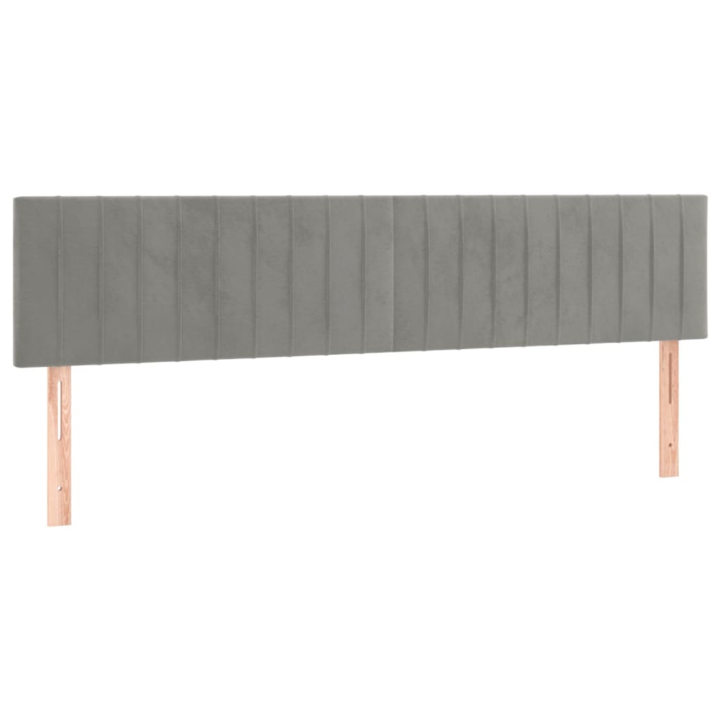 Pat box spring cu saltea, gri deschis, 200x200 cm, catifea