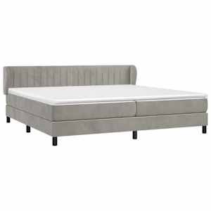 Box spring postel s matrací světle šedá 200x200 cm samet - obrázek 3