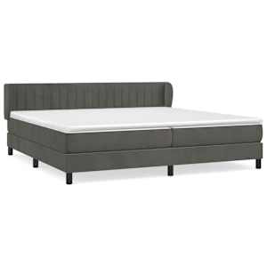 Box spring postel s matrací tmavě šedá 200x200 cm samet - obrázek 2