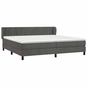 Box spring postel s matrací tmavě šedá 200x200 cm samet - obrázek 3