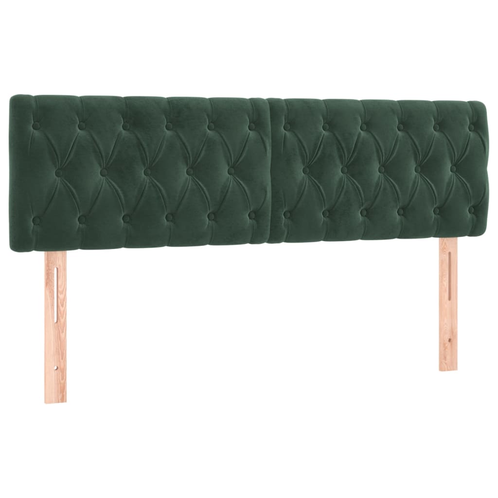 Box spring postelja z vzmetnico temno zelen 140x190 cm žamet