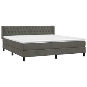 Box spring postel s matrací tmavě šedá 160x200 cm samet - obrázek 3