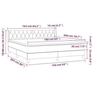 Box spring postel s matrací tmavě modrá 160x200 cm samet - obrázek 8