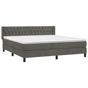 Box spring postel s matrací tmavě šedá 180x200 cm samet - obrázek 3
