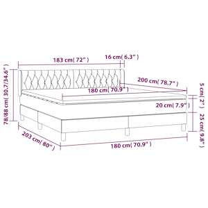Box spring postel s matrací černá 180x200 cm samet - obrázek 7