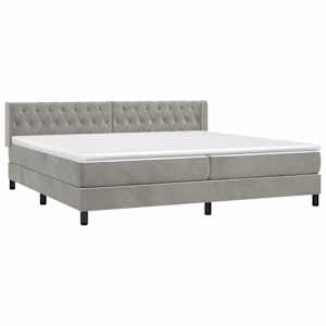 Box spring postel s matrací světle šedá 200x200 cm samet - obrázek 3