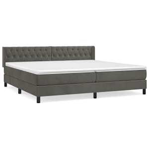 Box spring postel s matrací tmavě šedá 200x200 cm samet - obrázek 2