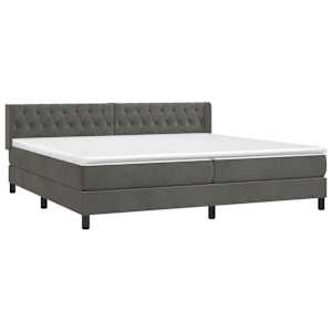 Box spring postel s matrací tmavě šedá 200x200 cm samet - obrázek 3